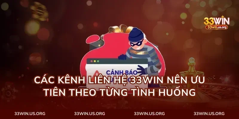 Các kênh liên hệ 33Win nên ưu tiên theo từng tình huống